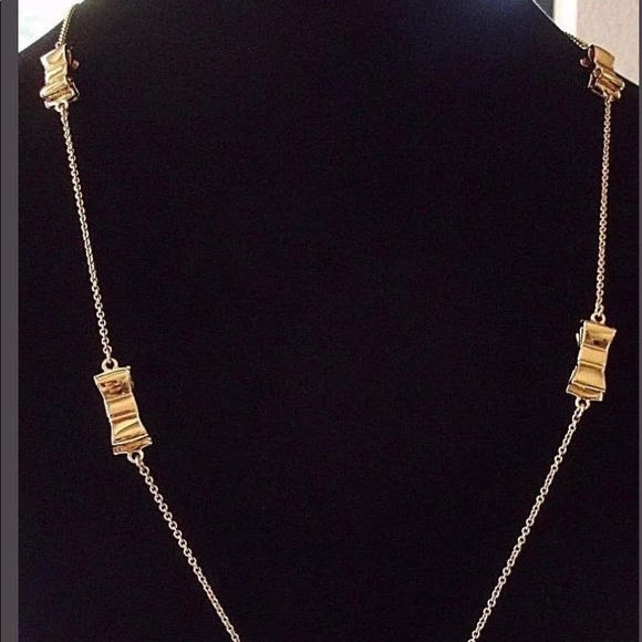 Kate Spade♠️12-K Gold Plated Bow Long Necklace-NWT - Picture 3 of 8